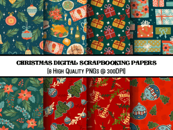 Download Christmas Digital Scrapbooking Papers - Digital Collection