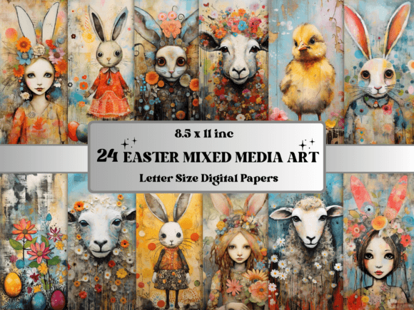 Download Easter Mixed Media Art Digital Paper - Digital Collection