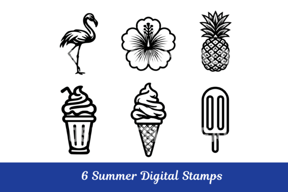 Download Summer Digital Stamp Icon PNG's Clipart - Digital Collection