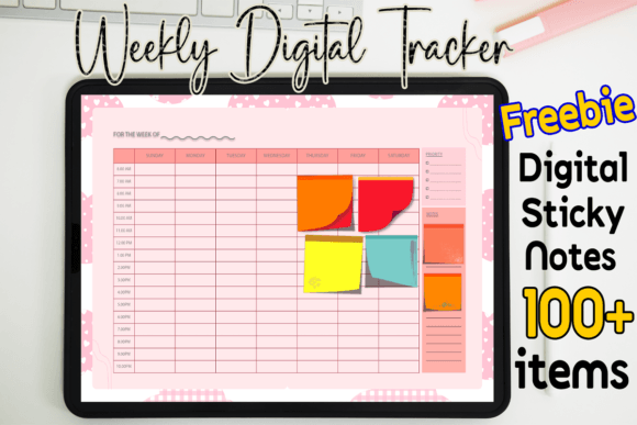 Download Weekly Digital Planner Sticky Notes 100+ - Digital Collection