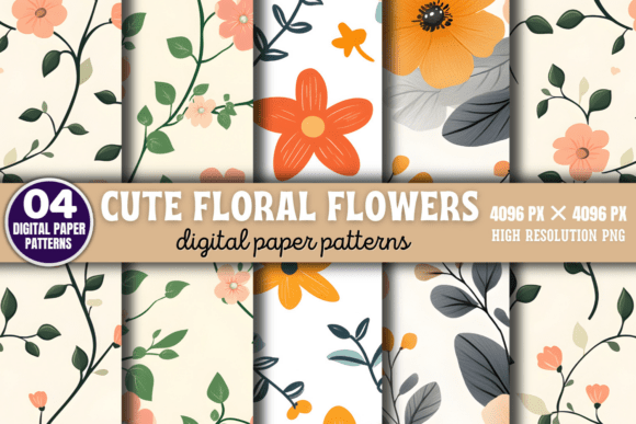 Download Cute Floral Flowers Digital Pattern 7 - Digital Collection