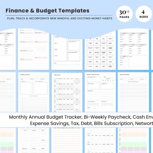 Download 2024 Finance Planner Bundle, Digital PDF - Digital Collection