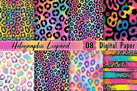 Download Holographic Leopard Digital Paper - Digital Collection