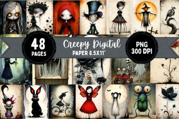 Download Creepy Gothic Digital Papers - Digital Collection