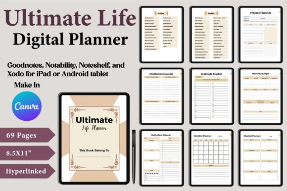 Download Digital Ultimate Life Planner Canva - Digital Collection