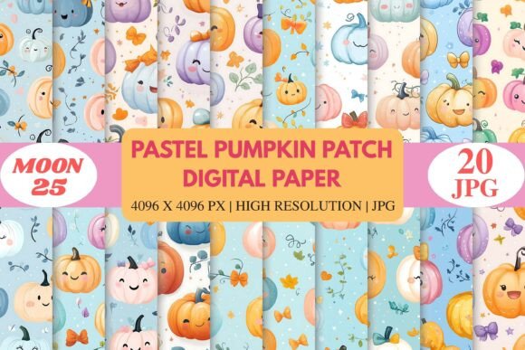 Download Pastel Pumpkin Patch Digital Paper - Digital Collection