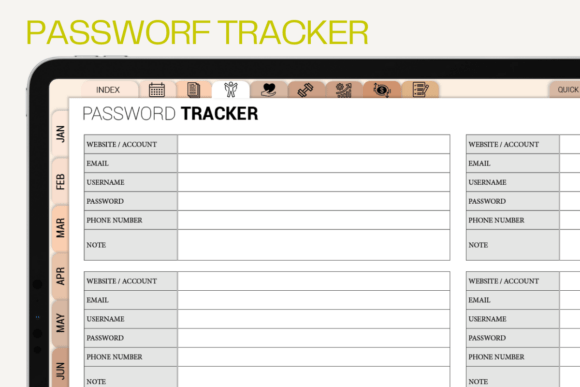 Download Password Tracker – Printable &amp; Digital - Digital Collection