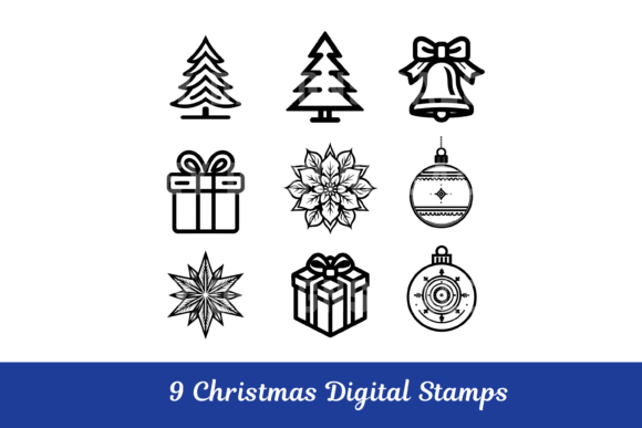 Download Christmas Holiday Digital Stamp PNG's - Digital Collection