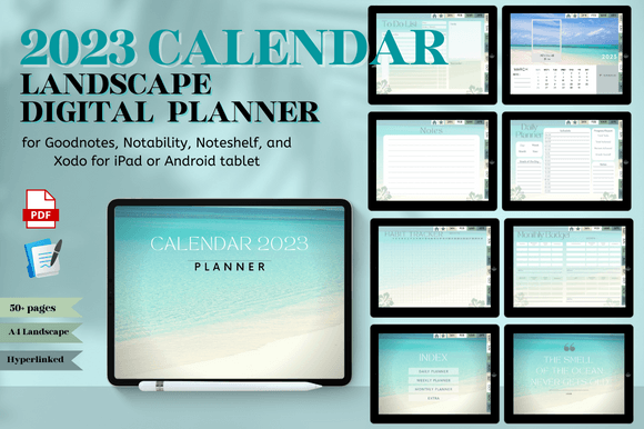 Download 2023 Calendar Digital Planner Landscape - Digital Collection