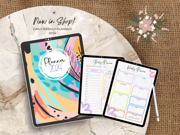 Download 2024 Minimalist Digital Planner PNG PDF - Digital Collection