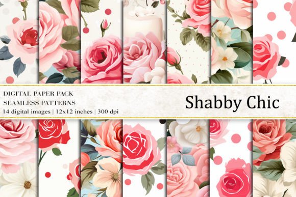Download Shabby Chic Digital Papers - Digital Collection
