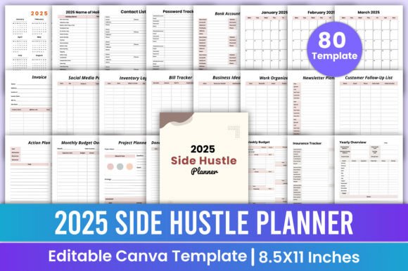 Download 2025 Side Hustle Planner Canva Template - Premium Resources