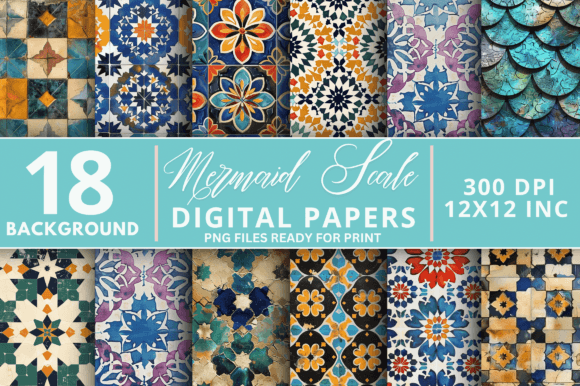 Download Moroccan Tiles Paper Digital Paper Bundl - Digital Collection