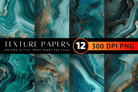 Download Luxury Teal Agate Texture Digital Paper - Digital Collection