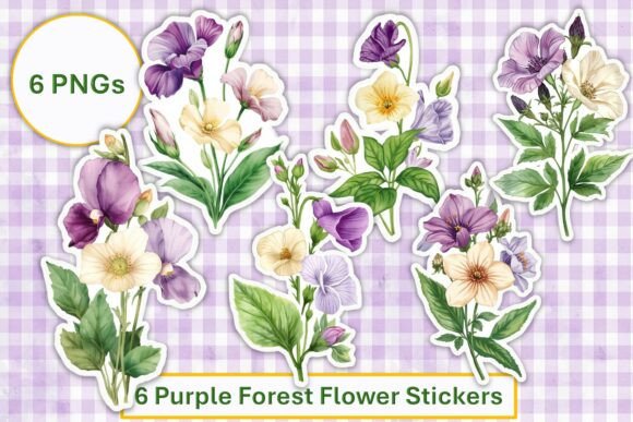Download Purple Forest Flower Stickers - Purple Collection