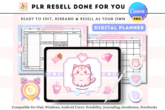 Download PLR Resell Cute Kawaii Digital Planner - Digital Collection