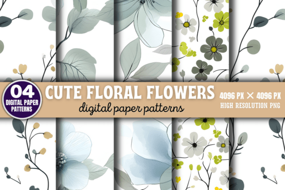 Download Cute Floral Flowers Digital Pattern 3 - Digital Collection