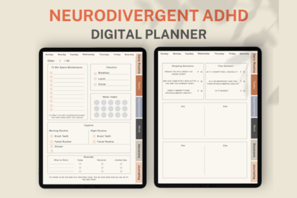 Download Adhd Digital Planner, Adhd Daily Planner - Digital Collection