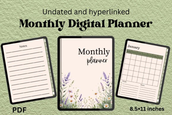 Download Undated Monthly Digital Planner PDF - Digital Collection