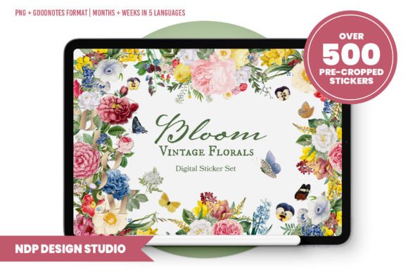 Download Vintage Florals Digital Planner Stickers - Digital Collection