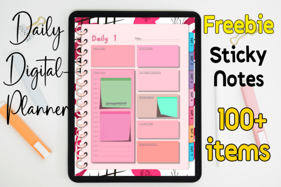 Download Daily Digital Planner ,FreebieSticky100+ - Digital Collection