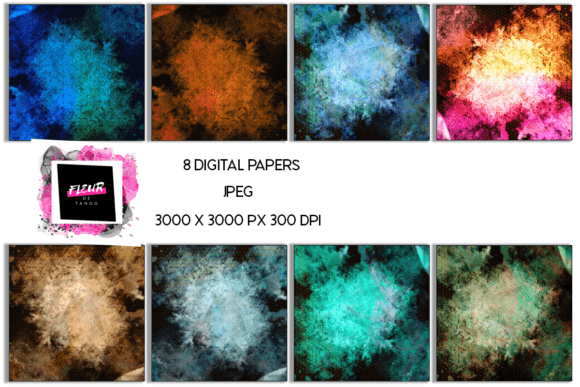 Download Grunge Digital Scrapbooking Papers Set - Digital Collection