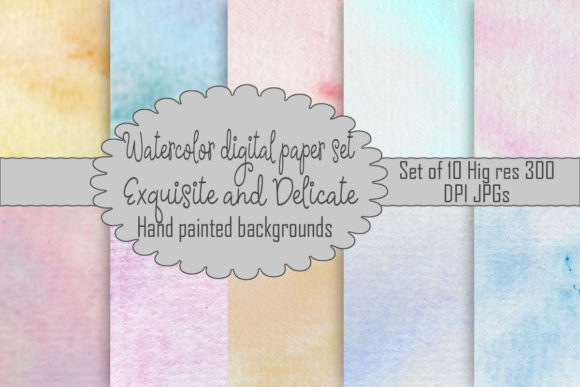 Download Watercolor Digital Paper Set Backgrounds - Digital Collection