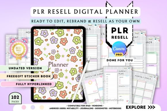 Download Canva PLR Template for Digital Planners - Digital Collection