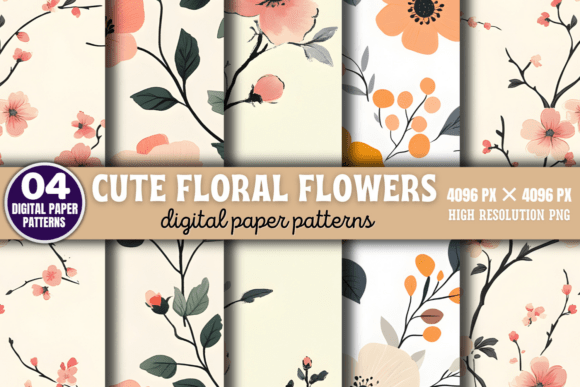 Download Cute Floral Flowers Digital Pattern 1 - Digital Collection