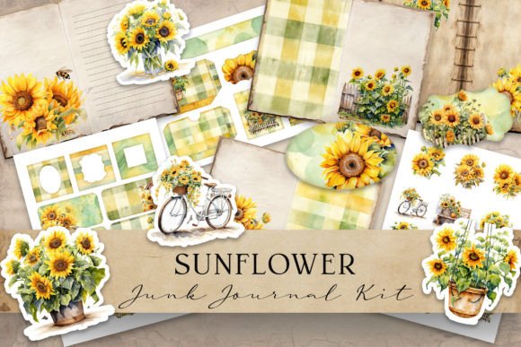 Download Sunflower Junk Journal Bundle Kit - Premium Resources