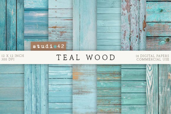 Download Teal Wood Background Digital Papers - Digital Collection