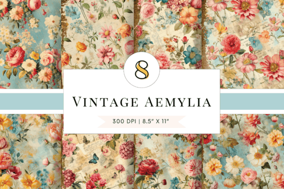 Download Floral Digital Papers, Collage Sheets - Digital Collection