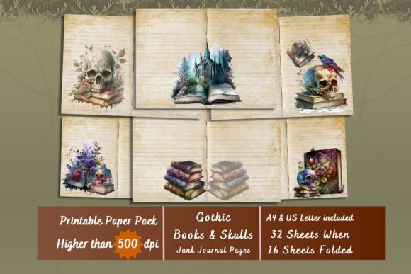 Download Gothic &amp; Skulls Books Digital Papers - Digital Collection