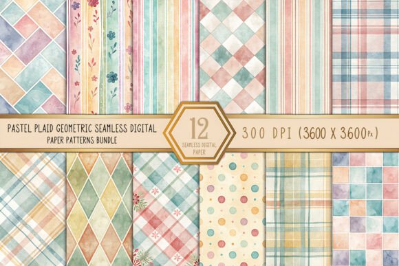 Download Pastel Plaid Geometric Seamless Digital - Digital Collection
