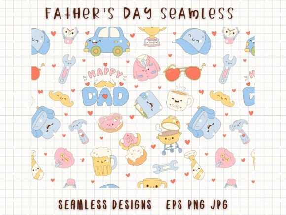 Download Father Seamless Cute Dad Digital Paper - Digital Collection