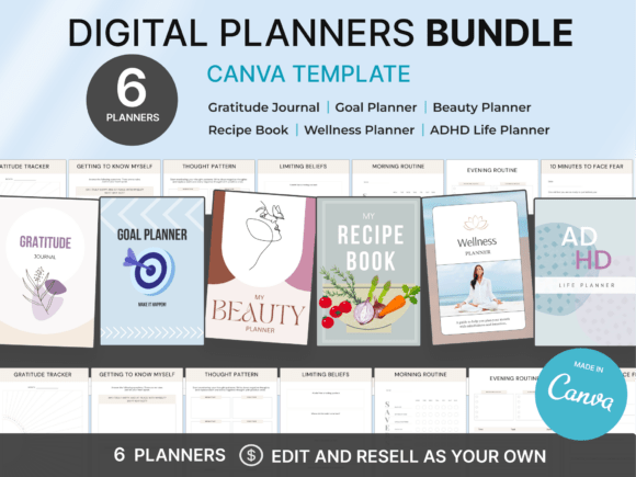 Download 6 Done-for-You Digital Planners - Digital Collection