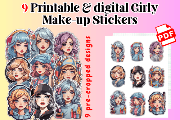 Download 9 Printable &amp; Digital Girly Make-up - Digital Collection